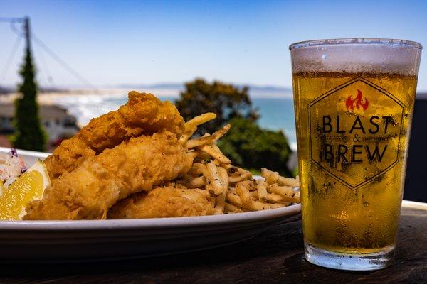 Fish and Chips is best with this view from Blast and Brew!