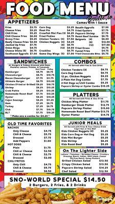 FOOD MENU ITEMS