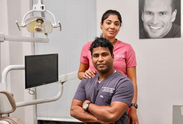 Dr. Mohan Raj Jaganathan DDS and Dr. Veena Raja DDS PhD Elite Dental New Braunfels Dentists Elite Dental 1671 IH 35 South, S...