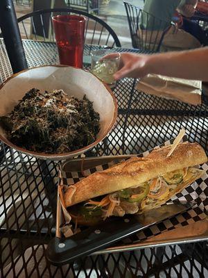 Vegan bahn mi and vegan Caesar salad