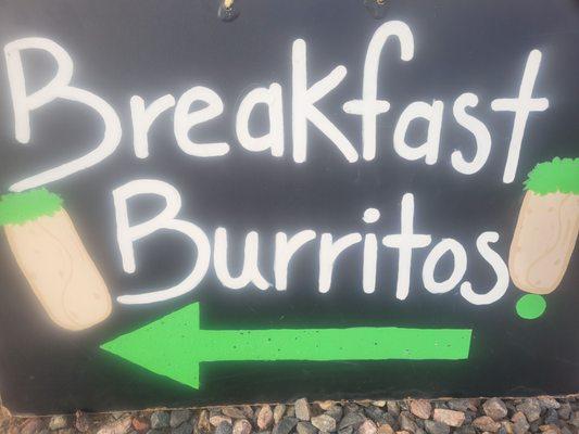 Huge Breakfast burritos  made fresh every morning