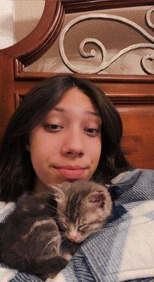 My daughter and her died cat