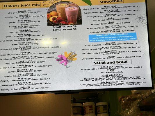 The complete menu