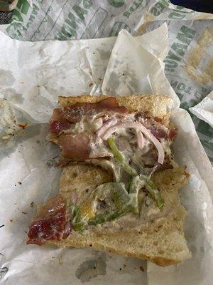 The Monster Sandwich from Subway, ridiculous.