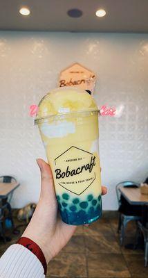 Yellow Cloud with blue boba