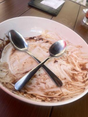 Whoops! The remains of a delicious dessert