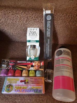 Manicure and pedicure items