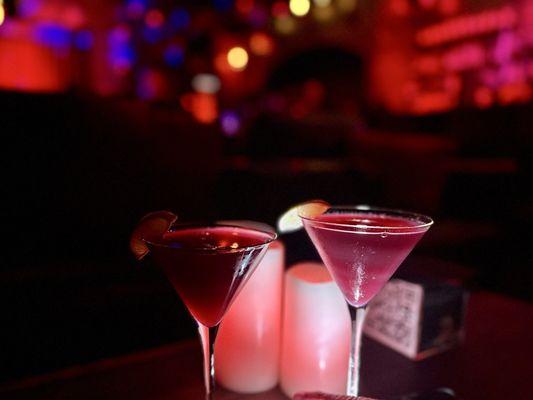 The Red Light (pomegranate vodka & pomegranate tequila martini)