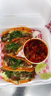 4 quesabirrias with consomé for o only $14!! Great prices! Great food! Great costumer!!