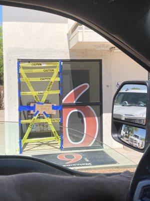 Check in day: front entrance to this motel.