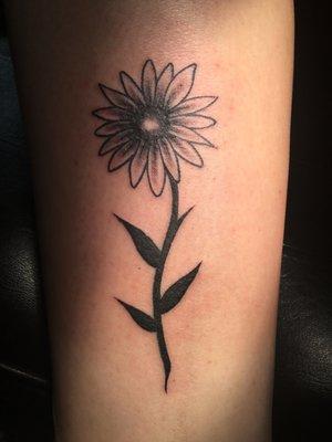 My Sunflower tattoo right after it was done.