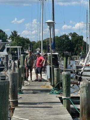 A few of the deep water slips for Oak Harbor's larger sail boats