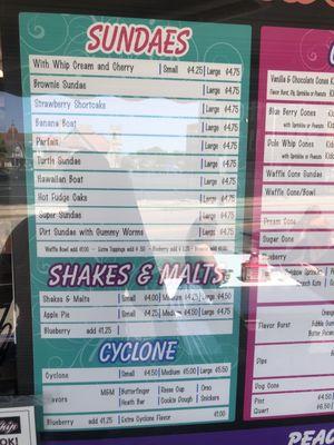 sundae menu