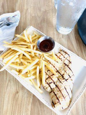 Grilled chicken and fries