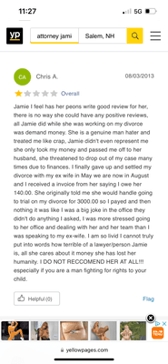 She passed me off to her associate and then she left the office.  She also told me the flat fee would bring me to trial.