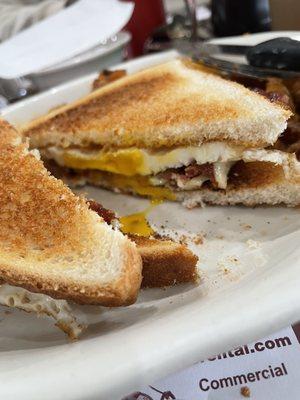 Egg sandwich with bacon & cheese!