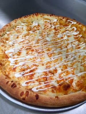 Trevor's Buffalo chicken pizza