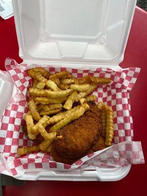 Chicken strips and fries