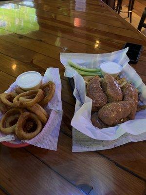 Onion Rings and Buffalo Chicken Platter