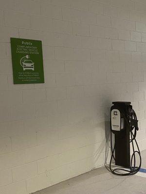 Charging station in parking garage