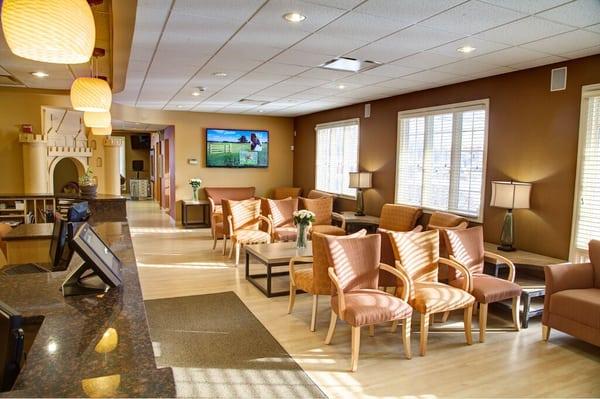 Our TVs display relevant information for our patients intermixed with relaxing, calming images.