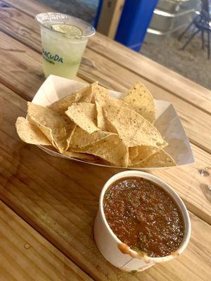 Chips, Red Salsa, and a Spicy Margarita