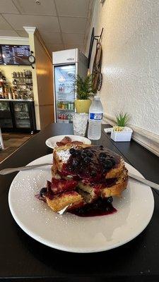 Stuffed Blueberry French Toast w/ Polish Turkey sausage