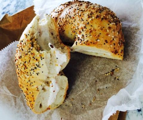 Everything bagel with Lox Spread