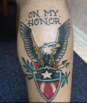 Custom Eagle Scout tattoo from Matt Solomon