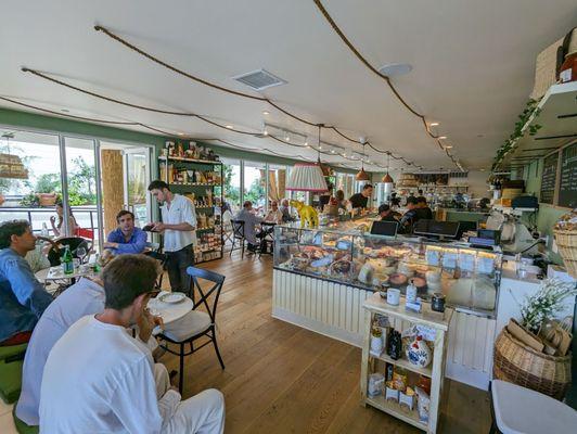 Interior showing the deli case and the sandwich station