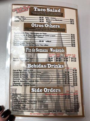 menu