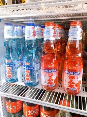 Ramune Marble Soda (original and strawberry flavor)