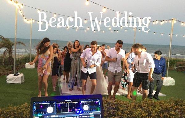 Beach Ceremony & Reception - Battery Powered Sound System with Officiate Lapel Microphone.