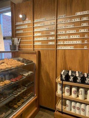 Donuts and coffee menu