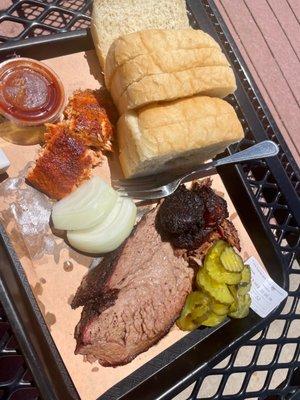 Salmon & Fatty Brisket w/ Homemade Bread