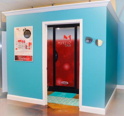 Your own private Mystic room awaits you! Come get that golden spray tan on.