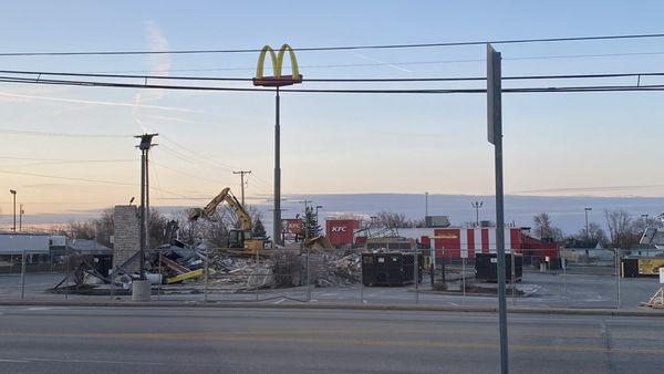 March 2024, old building demolition