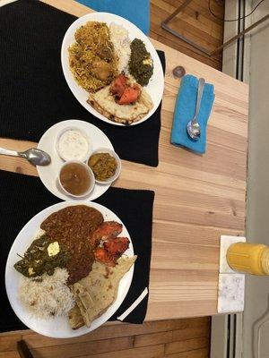 Chicken Biryani, Saag Paneer, Dal Makhani, Naan, Tandoori Roti, Chicken Tikka