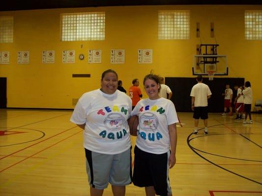 Aquatic Director Shelly Brown and Team mate Andrea at the Hoop It Up Marathon