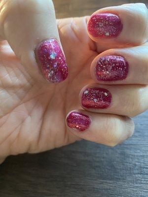 Manicure with Christmas colors and sparkle!!