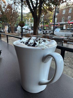 One of three best hot chocolates and views in the athens Dowtown.