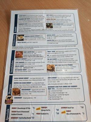 Menu other side