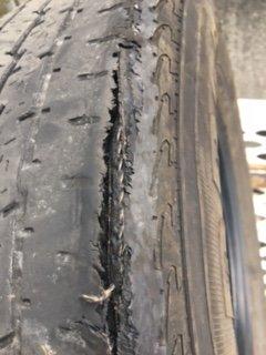 The tire that was on the truck that Frank Marathon rented me.