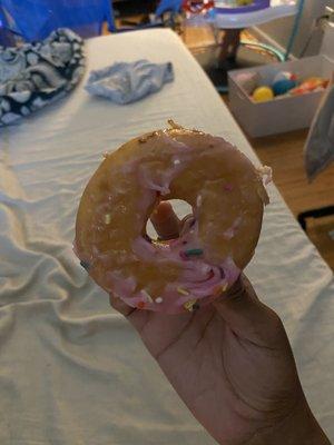 Strawberry sprinkled donut