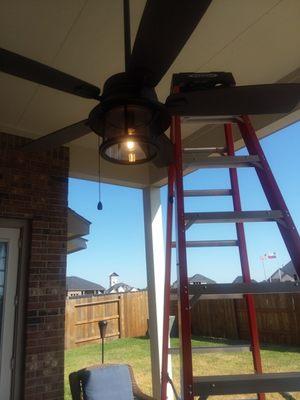 High Ceiling Exterior Fan Installation