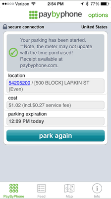 Note - some older parking meters don't update the time.