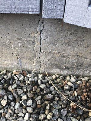 1/4" crack in a residential foundation