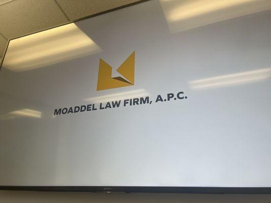 Monitor showing how good of lawfirm they are