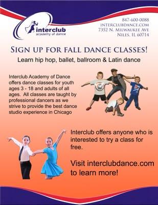 Interclub is now registering for fall 2013 classes!