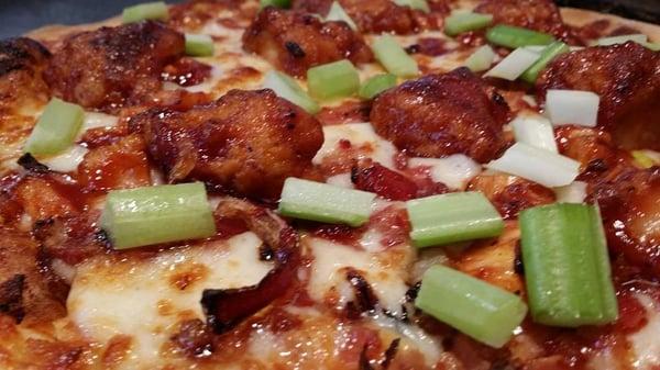 Chicken Wing Ding Pizza.  Pick your own sauce from any of our wing flavors!